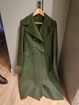 Abrigo Vintage de Lana Verde Botella