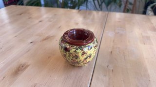 Cenicero vintage Mid-Century esmalte moteado