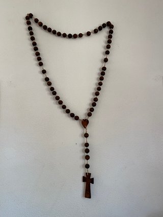 Rosario de pared madera rústico gigante