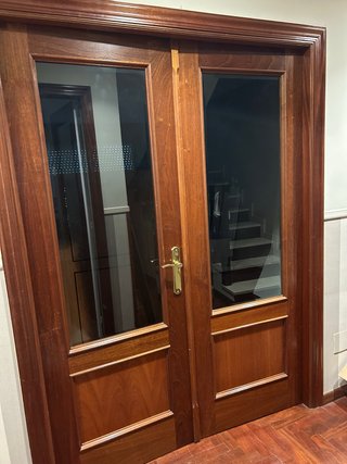 Puertas de salón de madera con cristal 72cm puerta