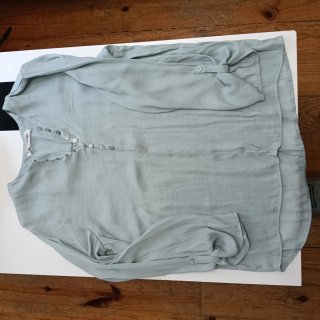 Camisa Zara Basic Verde Azulado