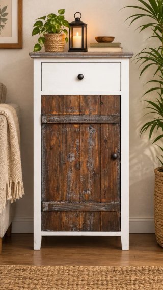 Mesa Auxiliar Artesanal de Madera
