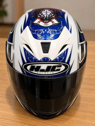 Casco HJC Talla L Azul y Blanco.