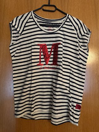 Camiseta M Malamadre Rayas Roja Lentejuelas