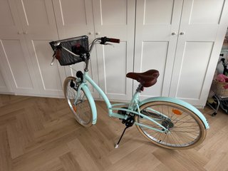 Bicicleta Btwin Paseo Cesto verde agua