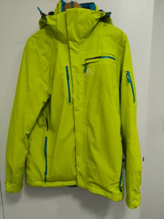 Chaqueta de esquí Salomon verde y azul