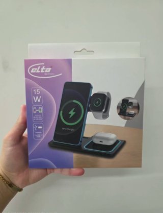 Cargador Inalámbrico 3 en 1 Elta 15W