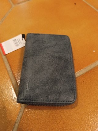 Monedero gris/azul con cremallera de Misako