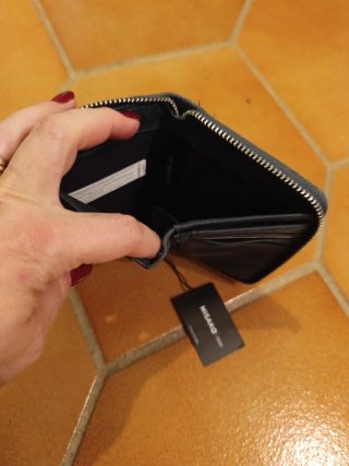 Monedero gris/azul con cremallera de Misako