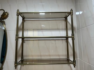Estantería baño cristal metal dorado