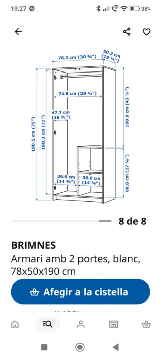 Armario Blanco de Dos Puertas