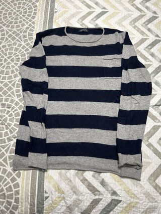 Jersey de rayas azul y gris