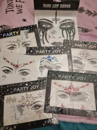 Pedrería facial Party Joy multicolor