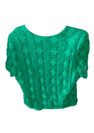 Camiseta verde encaje, camiseta mujer XL, prendas