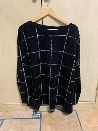 Jersey de punto con cuadros mujer