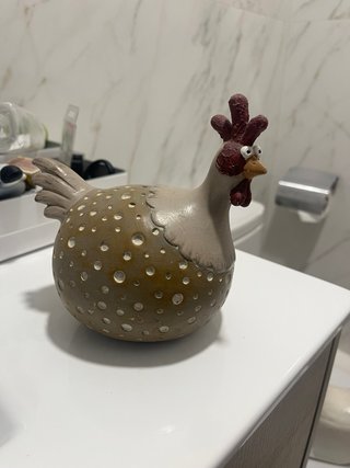 Gallina cerámica lunares beige/marrón 15x15
