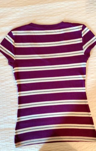Camiseta DALLAX Rayas Morado/Blanco Talla XS