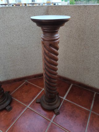Pareja columnas salomónicas madera maciza