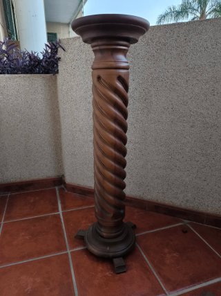 Pareja columnas salomónicas madera maciza