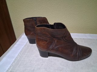 Botines de cuero marrón Talla 39