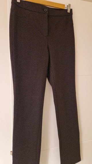 Pantalón Recto Estampado Cuadros Talla 42