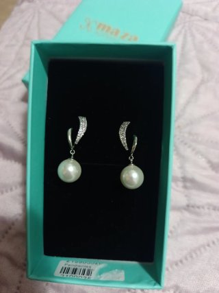 Pendientes Maza perla y brillos