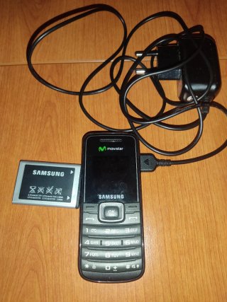 Móvil Samsung con cargador y batería GT-E1050