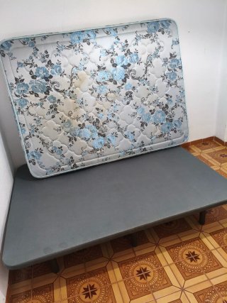 Base Tapizada Somier Gris