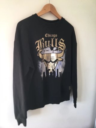 Sudadera Chicago Bulls Negra Vintage Talla M