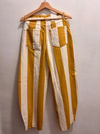 Pantalón Zara de Rayas Amarillo y Blanco