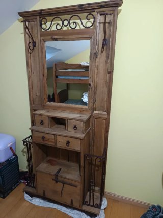 Mobile ingresso in legno e ferro battuto