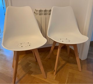 2 Sillas Estilo Nórdico Blancas