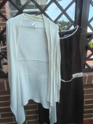Vestido de fiesta marrón y negro