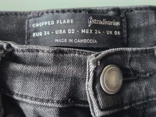 Pantalón Stradivarius Cropped Flare Negro Mujer