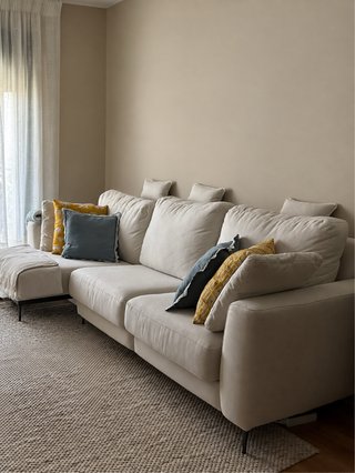 Divano a 3 posti in pelle beige
