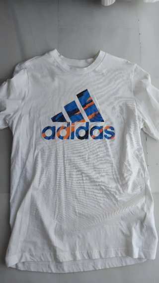 Camiseta Adidas Blanca Logo Tri-Color