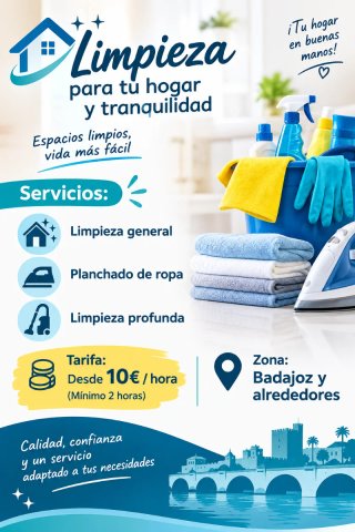 Limpieza de hogar / planchado en Badajoz