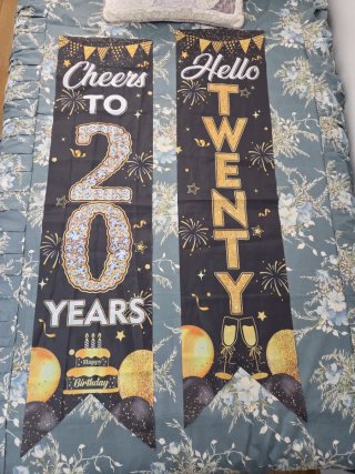 2 Banderas Decorativas 20 Cumpleaños