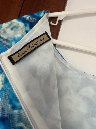 Vestido Classic Tricot Azul y Blanco