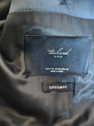 Traje Mango Gris Cuadros