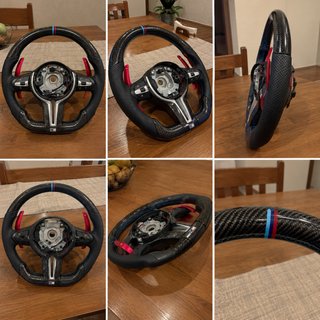 Volante Deportivo Fibra de Carbono y Cuero