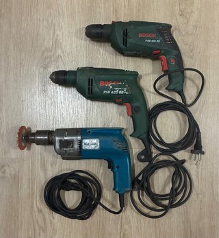 Lote de 3 Taladros Bosch y Black & Decker