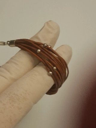 Pulsera cuero y plata