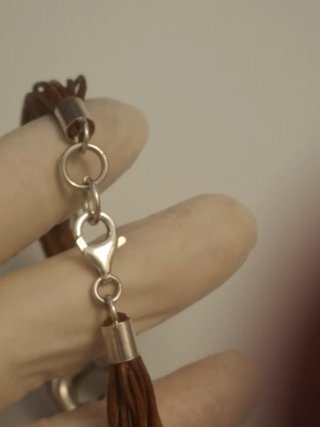Pulsera cuero y plata