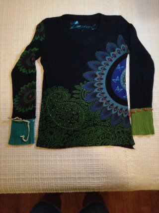Camiseta Desigual Negra Estampada
