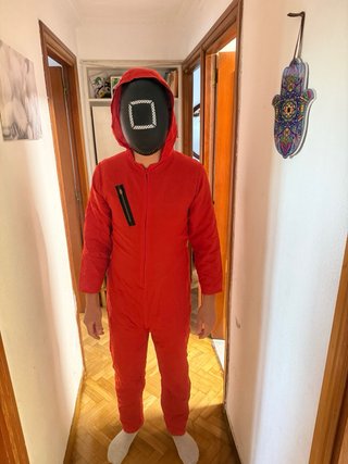 Disfraz Mono con Capucha Rojo (14-16 años)