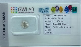 Diamante 1.52 ct Redondo GWLAB I I1