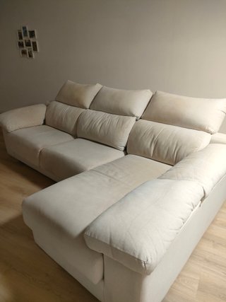 Divano angolare in tessuto beige