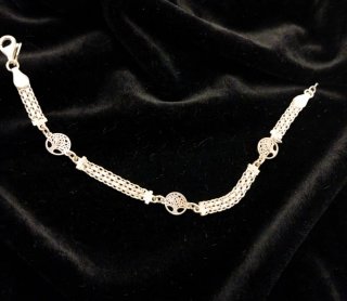 Pulsera Plata Árbol de la Vida,y cadena.