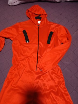 Disfraz Ladrón Mono Rojo Con Capucha
